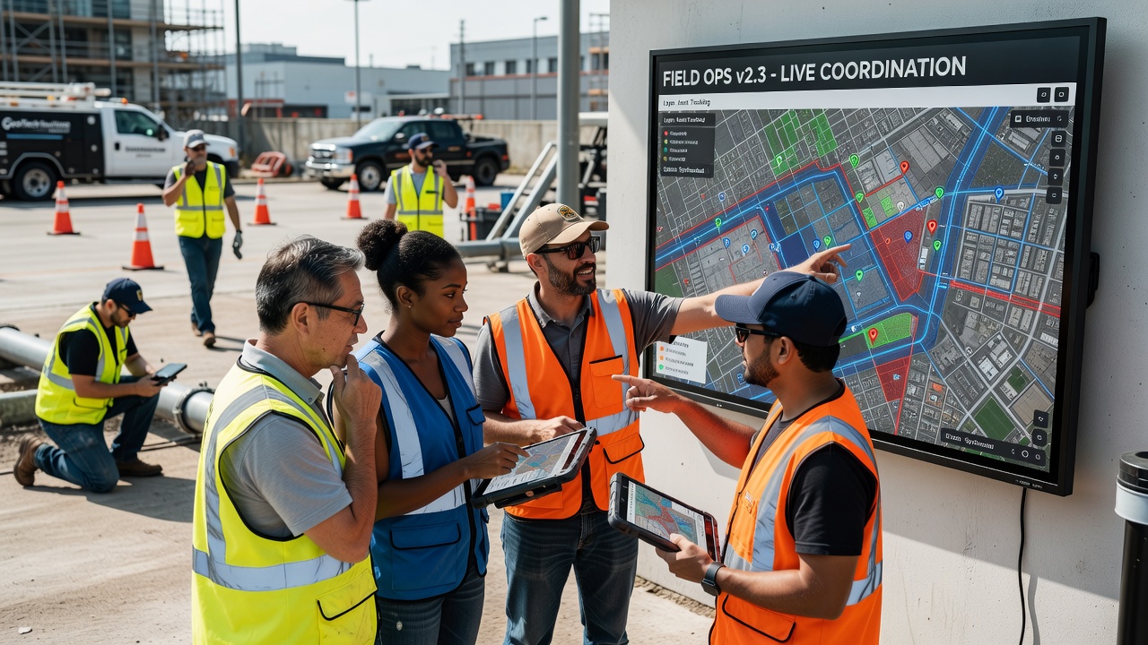 Integrating Portable Mapping Applications into Field Service Operations for Precise Data Layering and Real-Time Coordination Among Distributed Teams